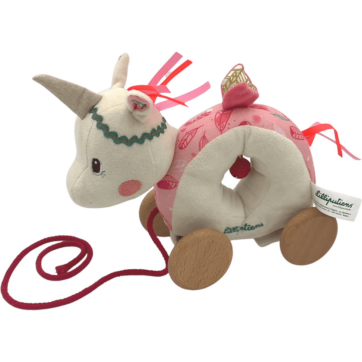 Peluche à tirer Louise la licorne Lilliputiens d'occasion KIDIBAM