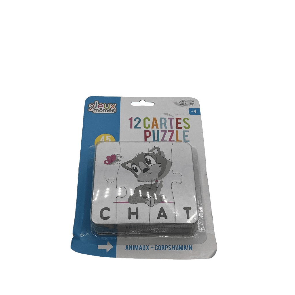 12 cartes puzzle - Animaux + Corps Humain - KIDIBAM