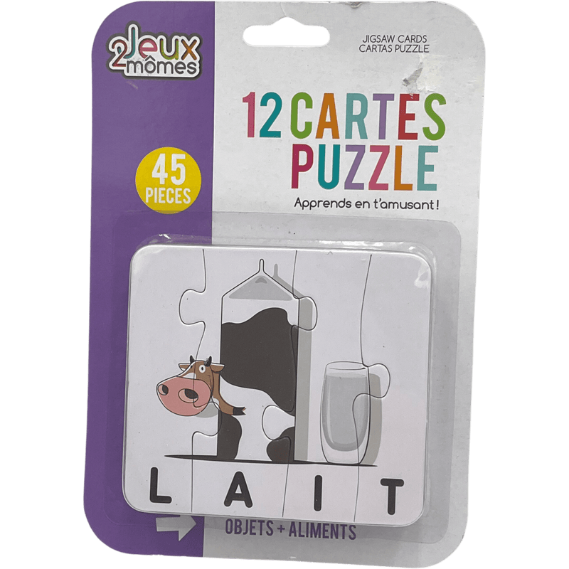 12 Cartes puzzle Apprends en t'amusant Lait - KIDIBAM