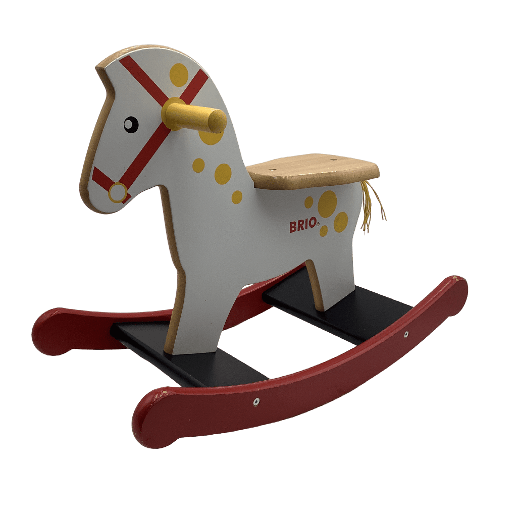 Cheval à bascule en bois