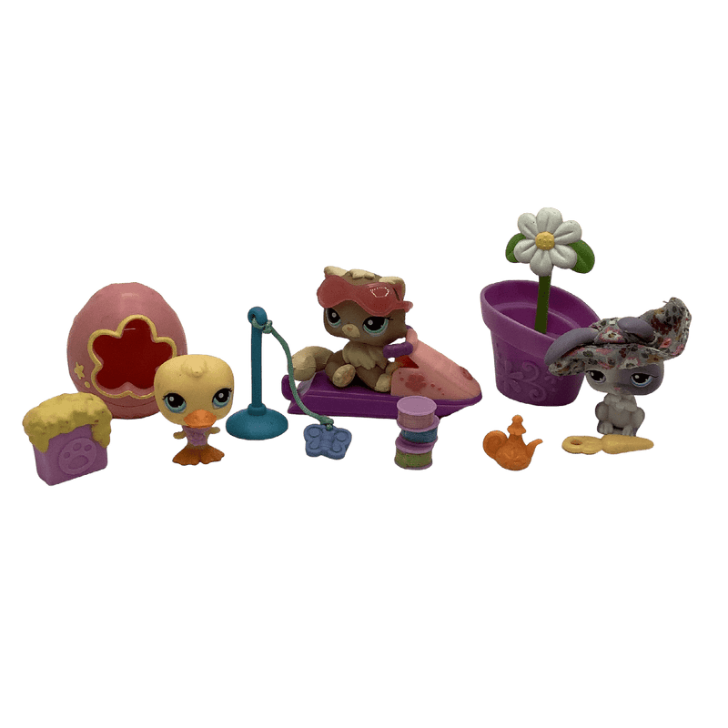 Caneton, chat et lapin en été Littlest Pet Shop