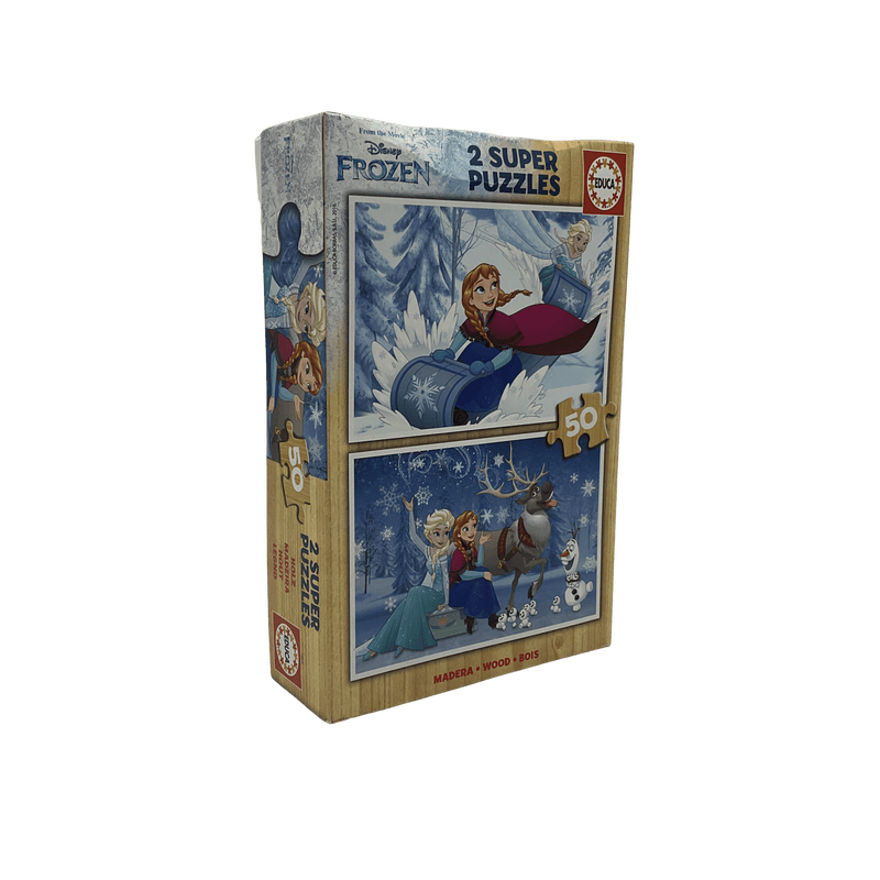 2 Super Puzzles en bois La Reine des Neiges Disney 2X50 Pièces - KIDIBAM