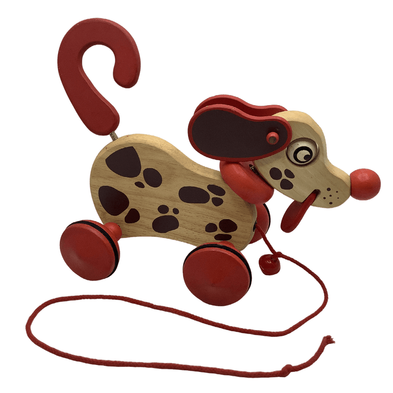 Chien à tirer en bois 26cm