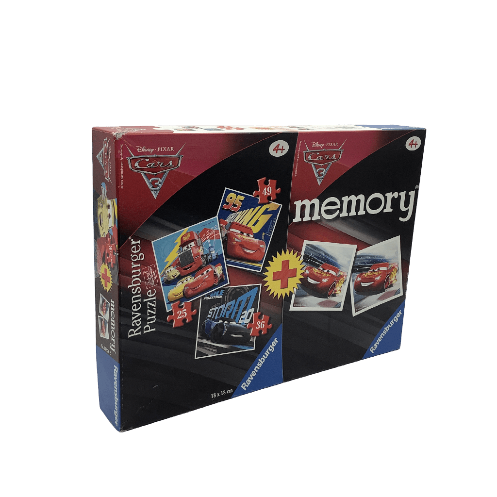 3 Puzzles 25/36 et 49 pièces + Memory - Cars Disney - KIDIBAM