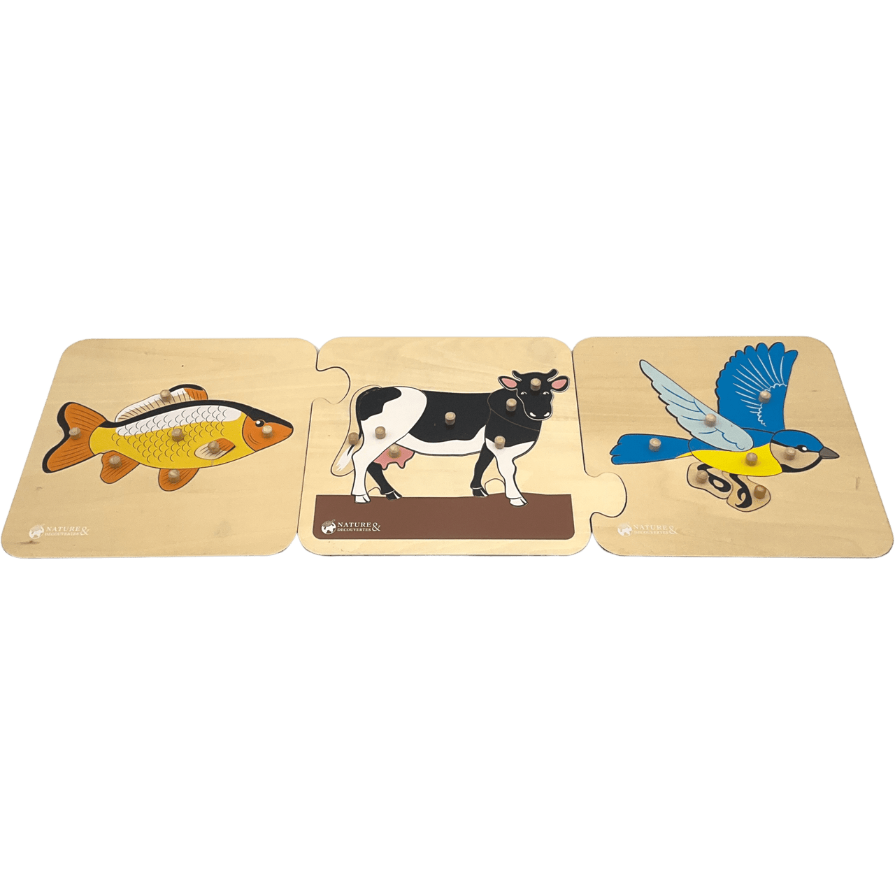 3 puzzles en bois animaux - KIDIBAM