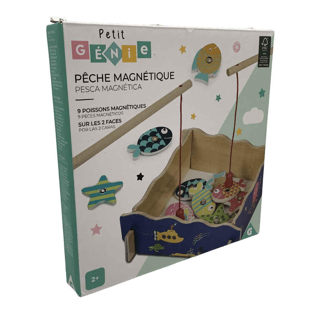 Pêche à la ligne magnétique en bois