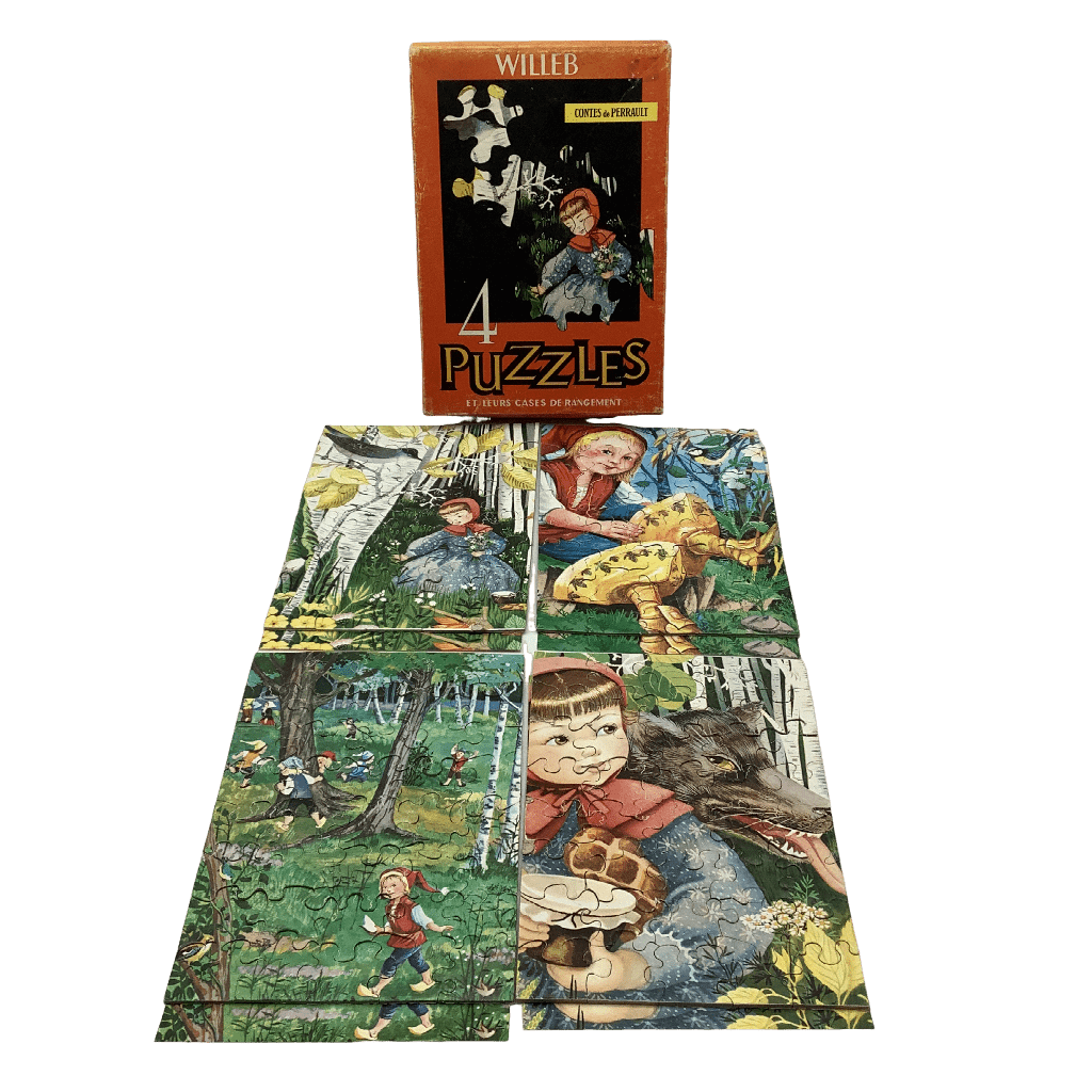 4 puzzles 40 pièces Contes de Perrault Vintage - KIDIBAM