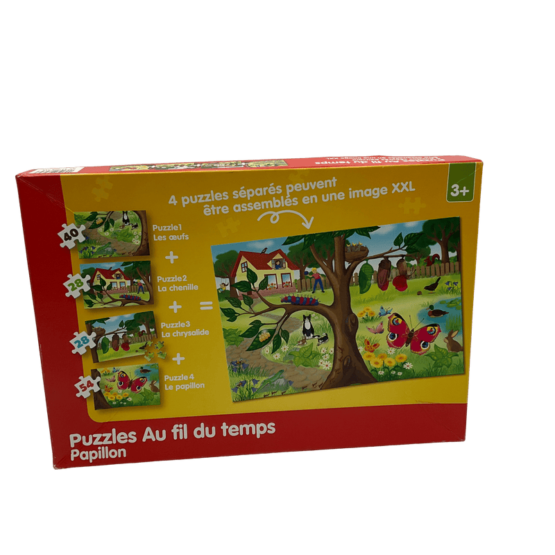 4 Puzzles au fil du temps 150 pièces - Papillon - KIDIBAM