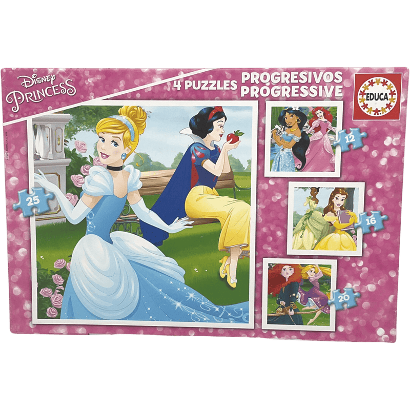 4 Puzzles Princesses Disney de 12, 16, 20 et 25 pièces - KIDIBAM