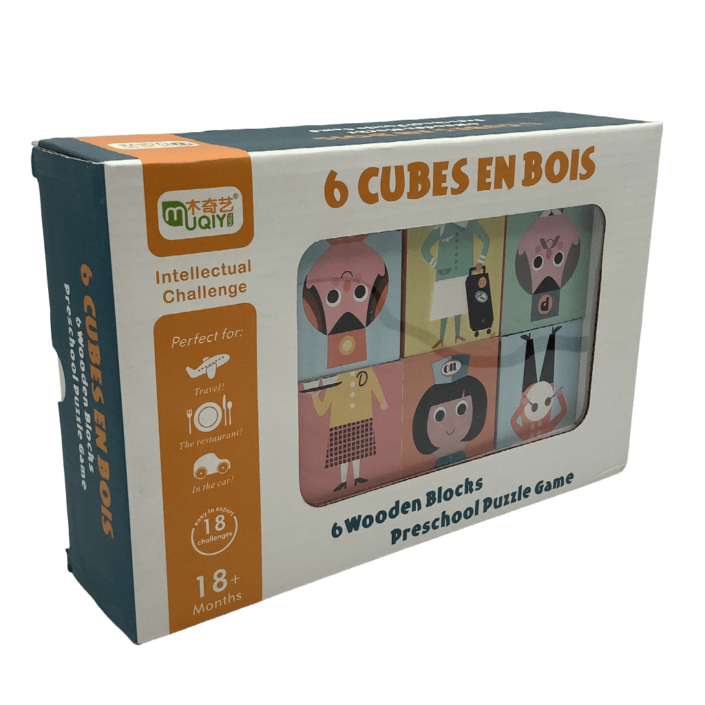 Puzzle 6 cubes en bois Les métiers