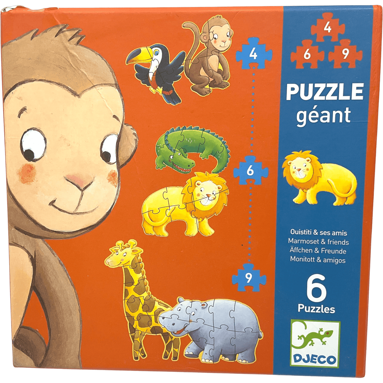 6 Puzzles géants Ouistiti et ses amis - KIDIBAM