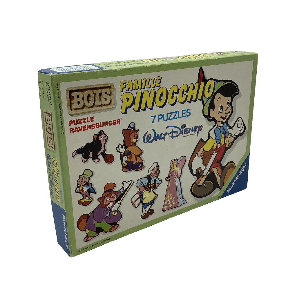 7 Puzzles en bois de 3 à 6 pièces Famille Pinocchio Disney Vintage - KIDIBAM