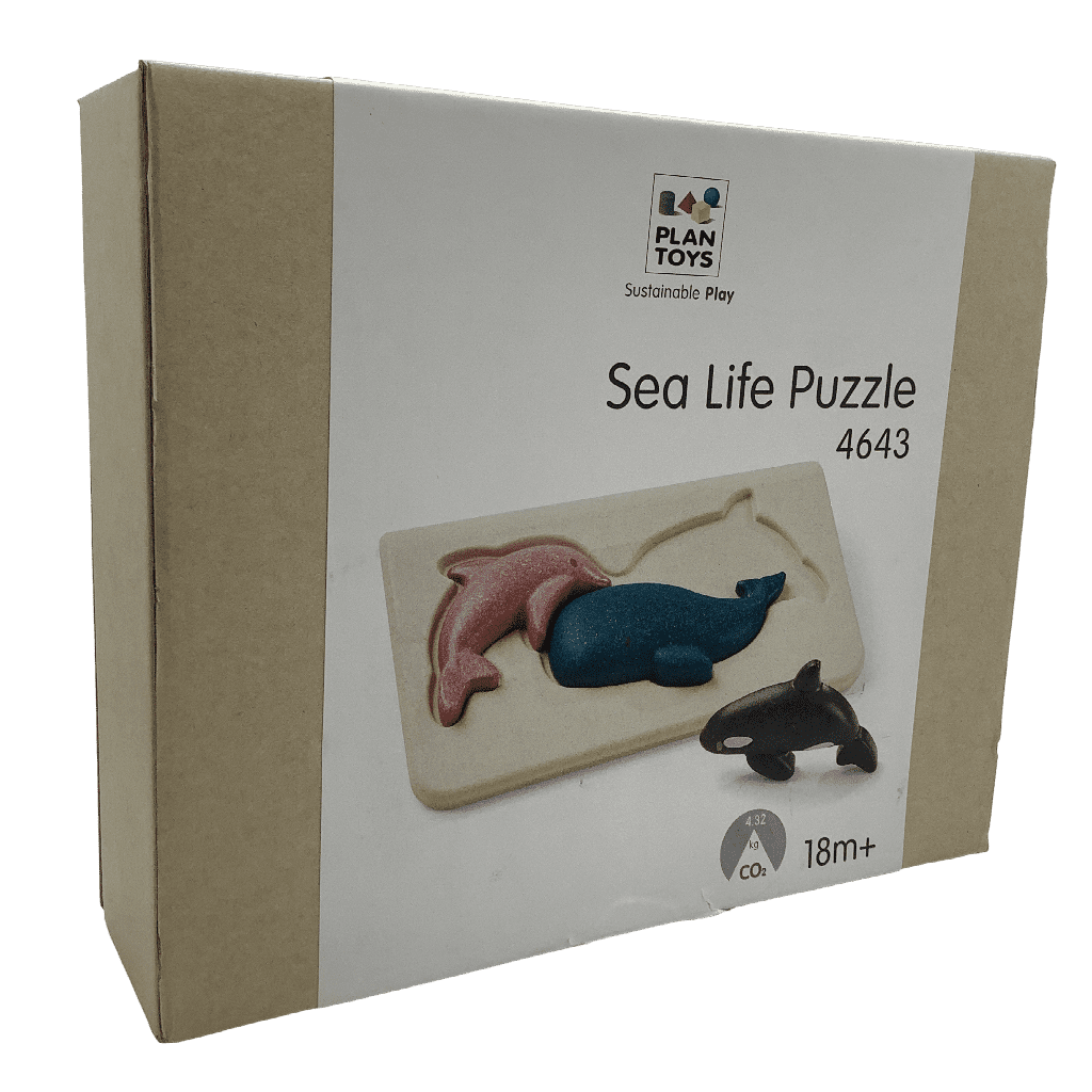 Puzzle encastrable en bois 3 pièces Animaux Marins