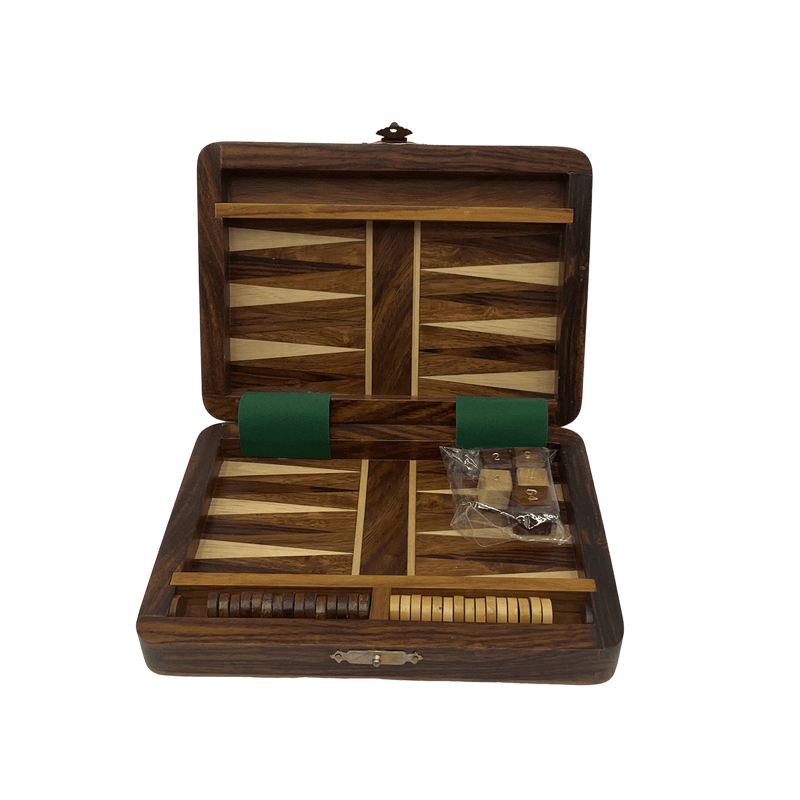 Backgammon de voyage magnétique en bois massif - Jeu d'échecs - KIDIBAM