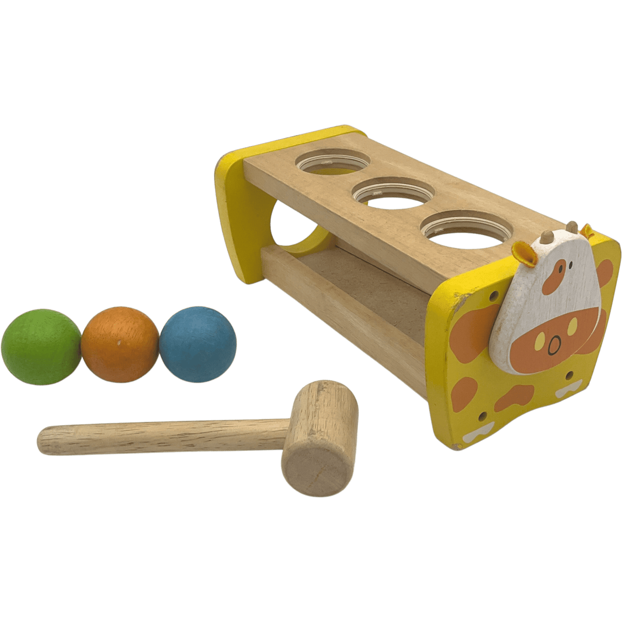 Banc de frappe Vache en bois - KIDIBAM