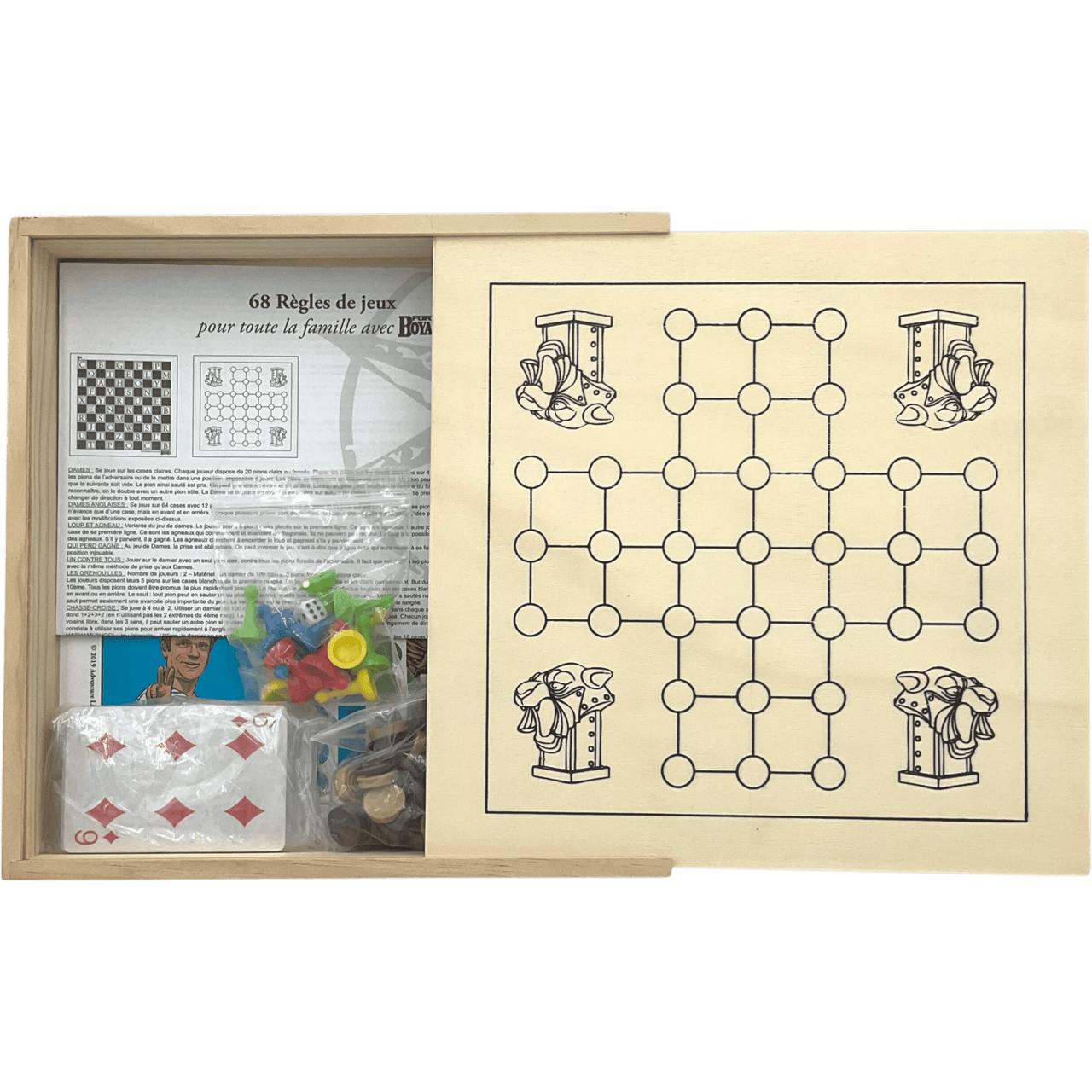 Boîte Fort Boyard de 5 jeux de société classique et 68 règles - KIDIBAM