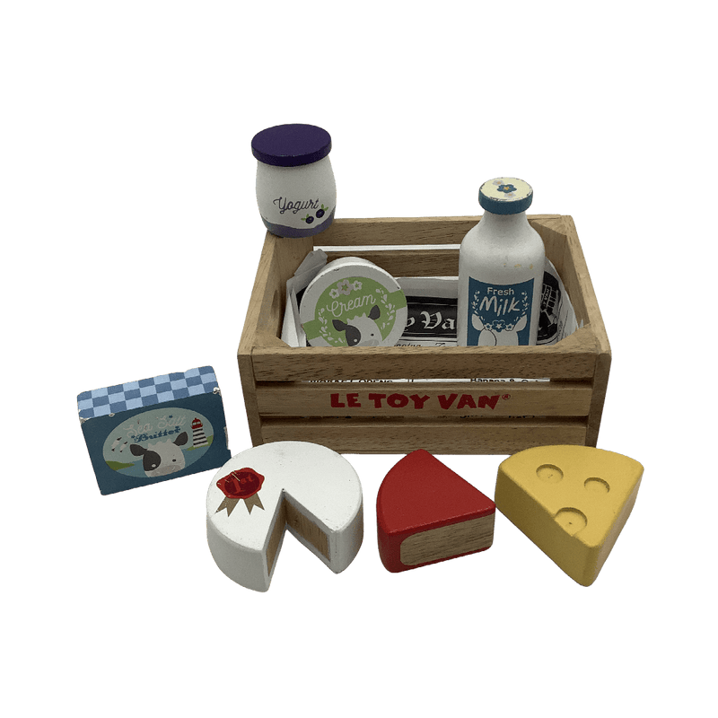 Caisse de fromages et produits laitiers en bois - KIDIBAM