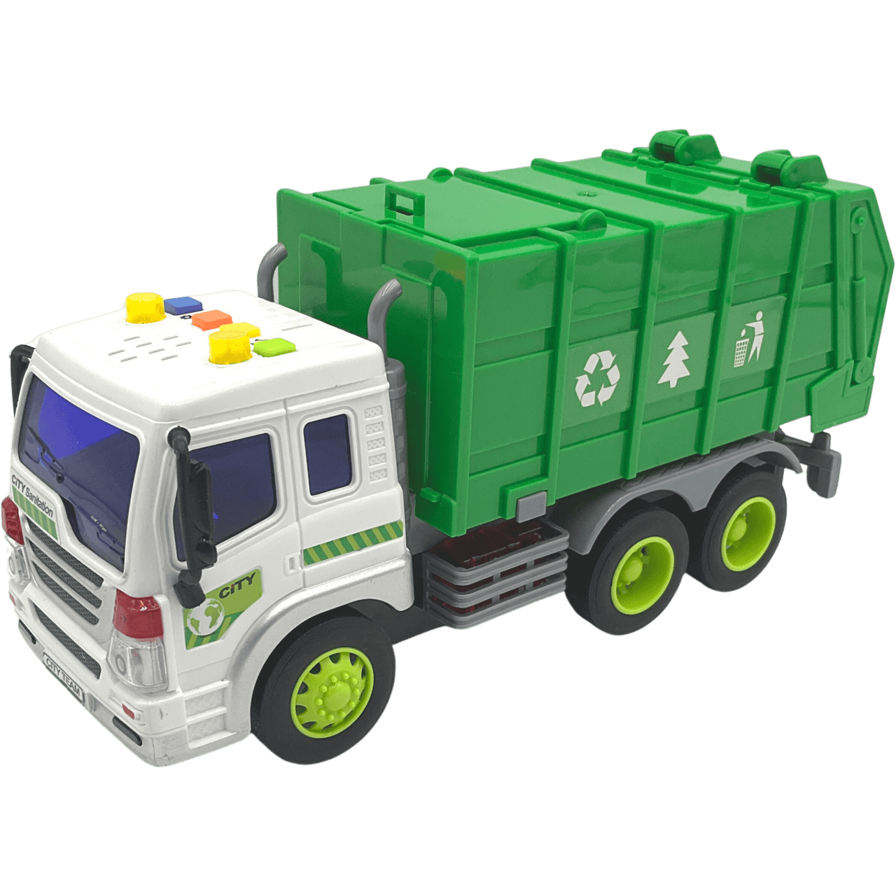 Camion poubelle à friction sonore et lumineux 28cm - KIDIBAM