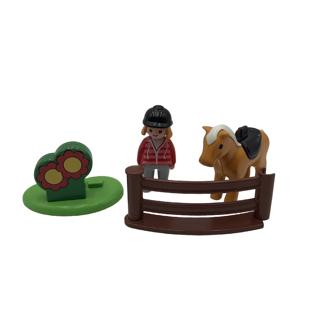 Cavalière avec cheval Playmobil 1.2.3 - KIDIBAM
