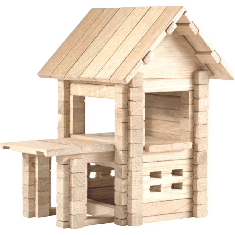 Chalet en bois avec terrasse 102 pcs - KIDIBAM