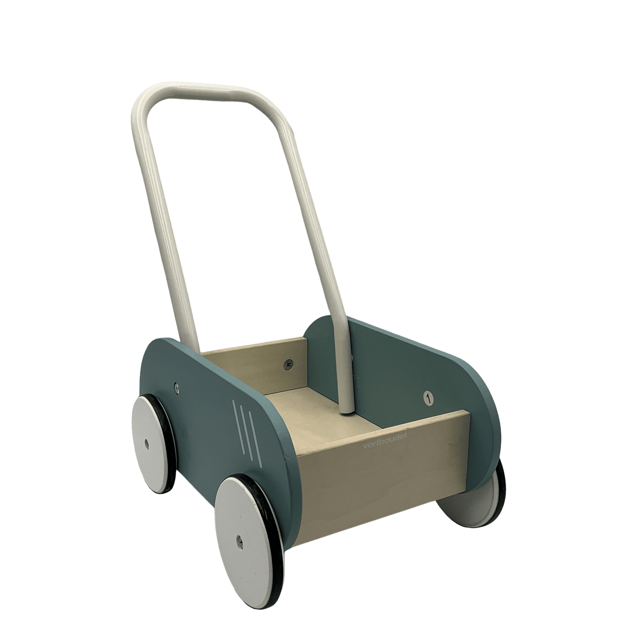 Chariot de marche en bois Bleu blanc - KIDIBAM