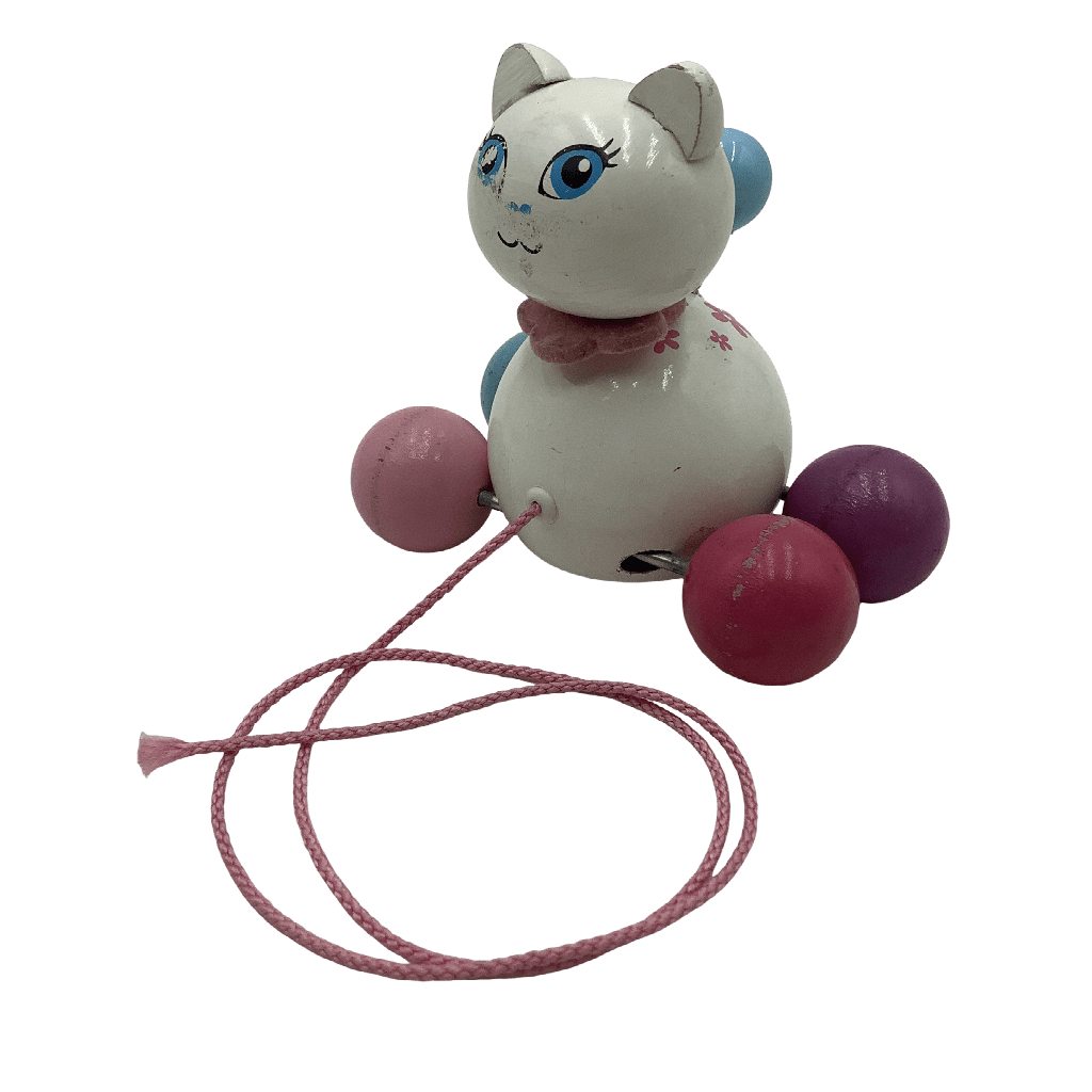 Chat à tirer en bois 10cm - KIDIBAM