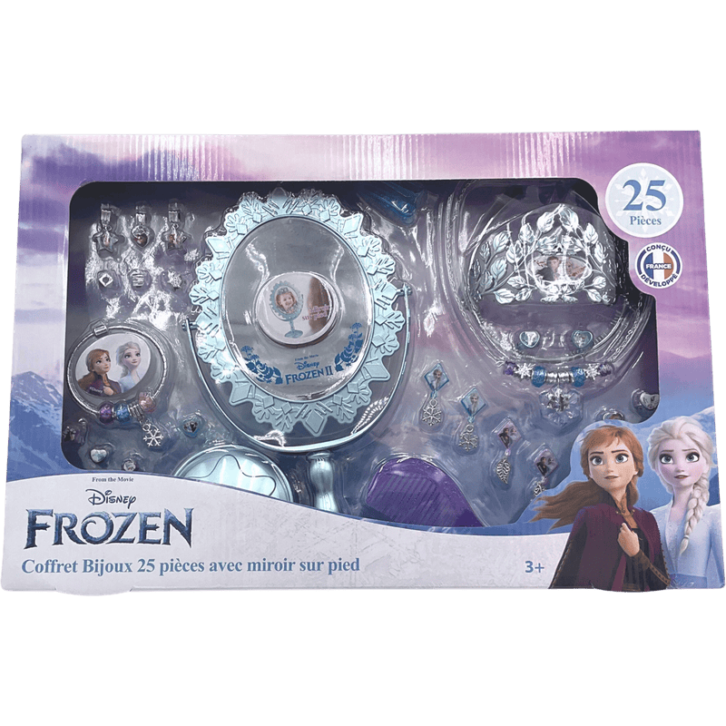 Coffret bijoux Reine des Neiges II 25 pièces avec miroir sur pied - KIDIBAM