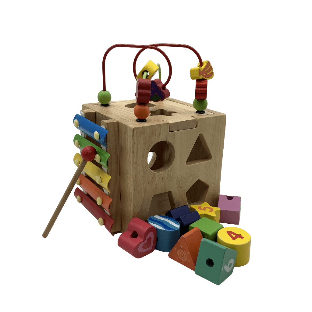 Cube d'activité en bois multifonctionnel - KIDIBAM