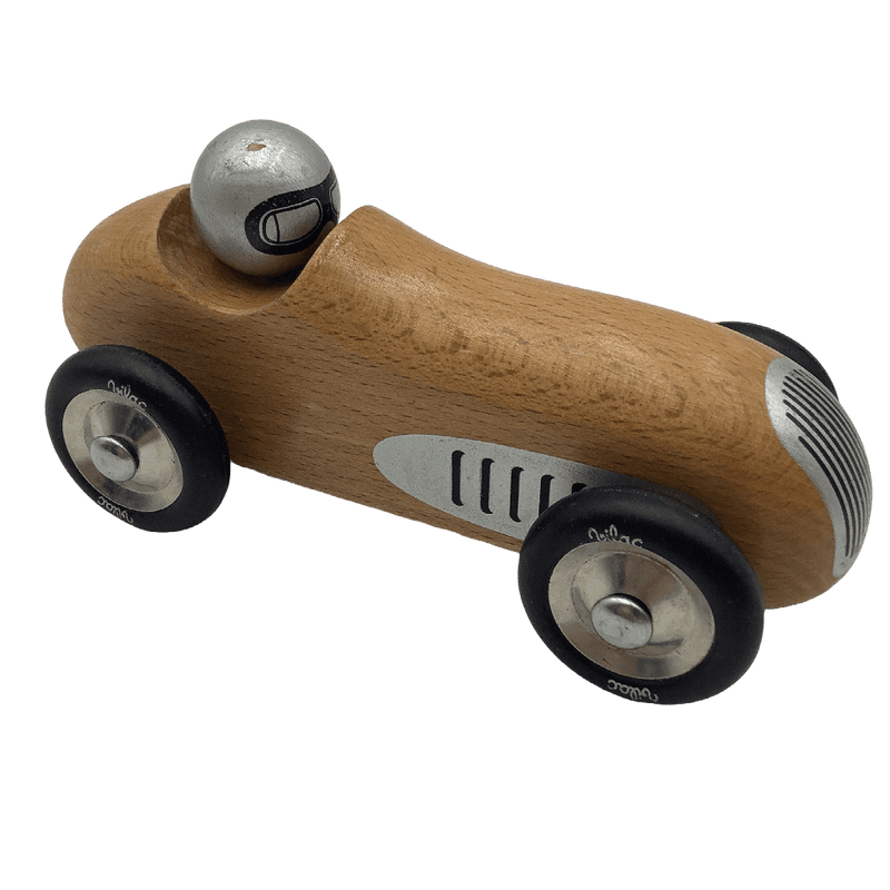 Voiture de course en bois massif laqué 20cm