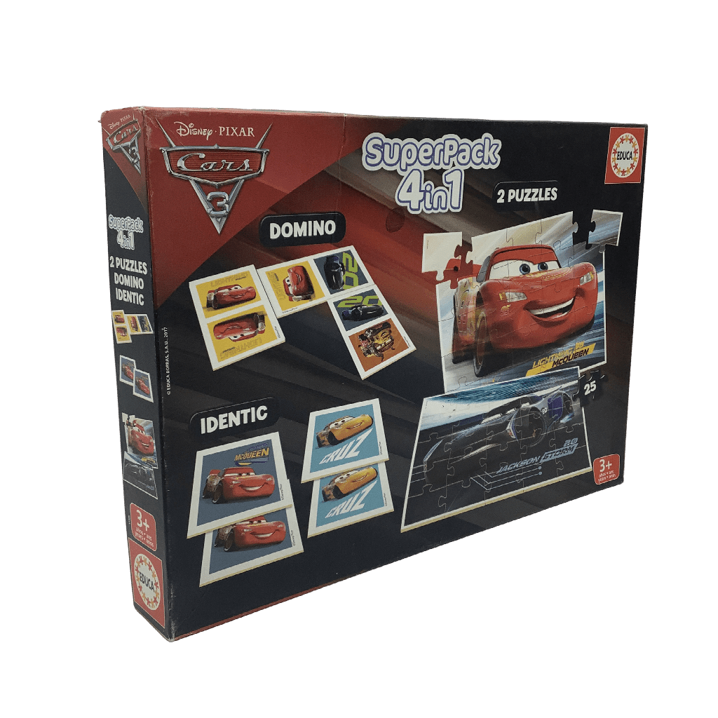 Disney Cars - Puzzle 2x25 Domino et Memory - SuperPack 4 en 1 - KIDIBAM