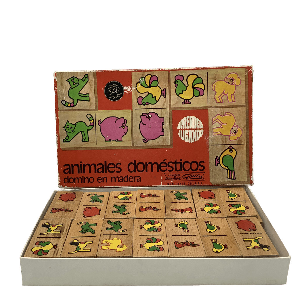 Domino Animaux Domestiques en Bois Vintage - KIDIBAM