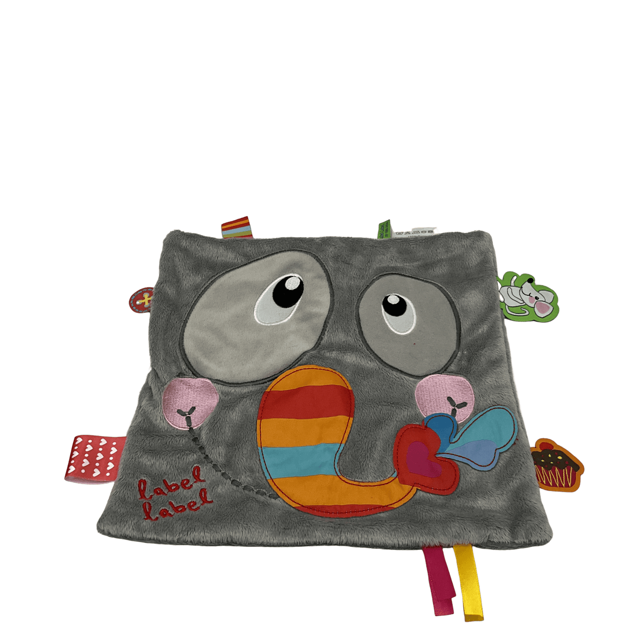 Doudou Carré 23 cm éléphant gris - KIDIBAM