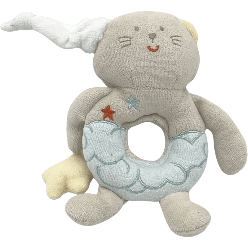 Doudou Hochet Chat Blanc - KIDIBAM