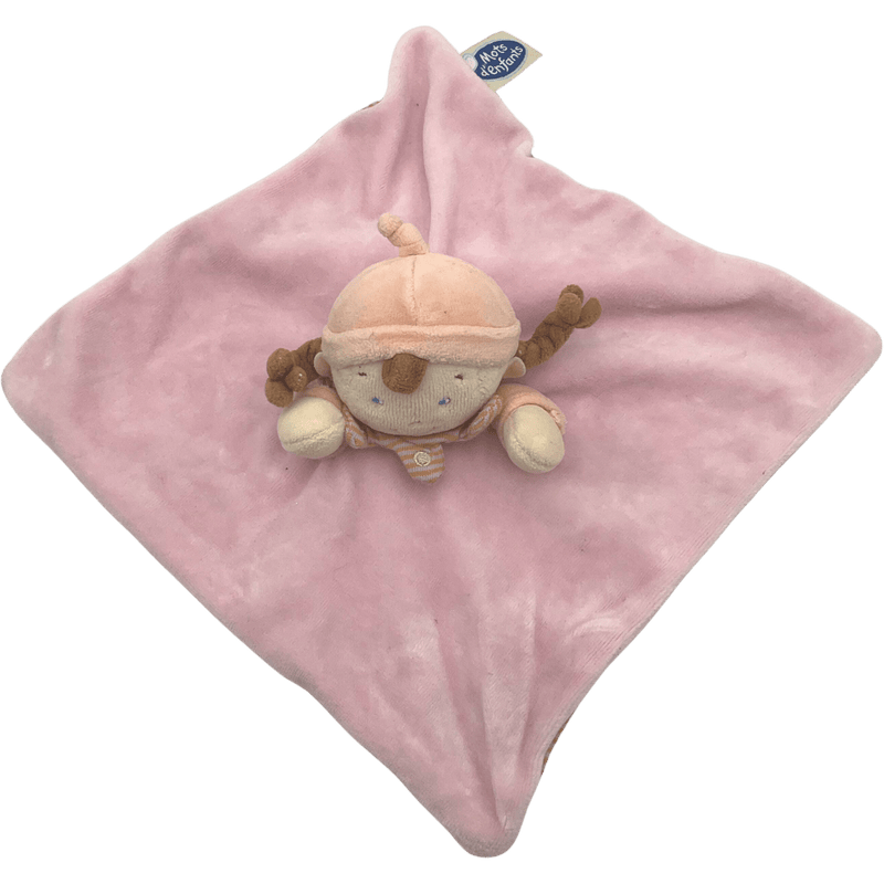 Doudou Hochet Plat rose - KIDIBAM