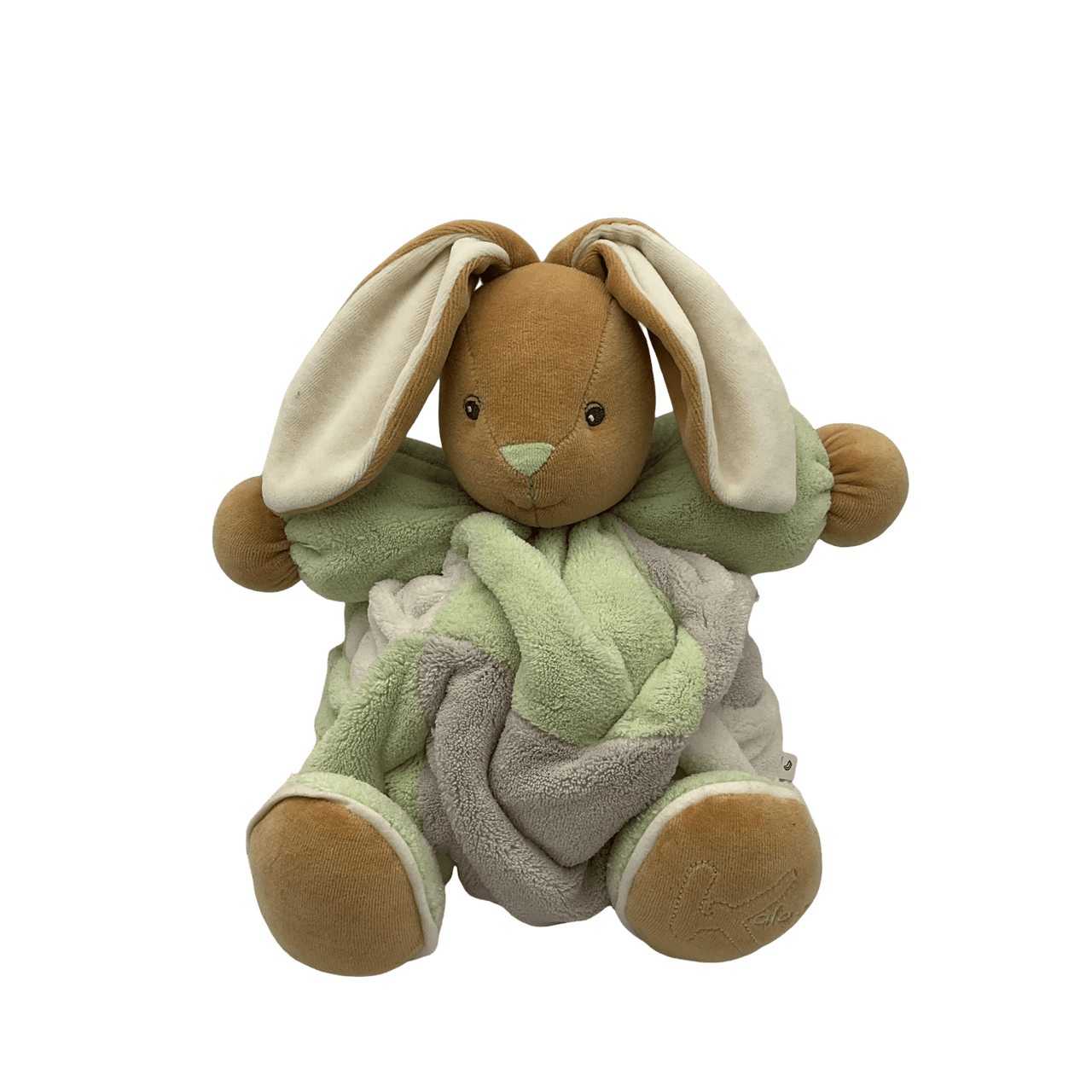 Doudou Lapin Boule Vert 18cm - KIDIBAM