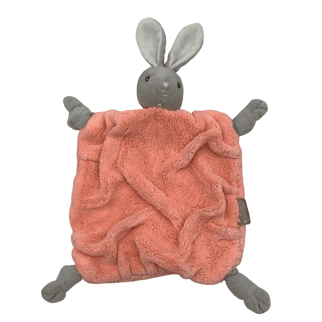 Doudou lapin plat corail 25cm - KIDIBAM