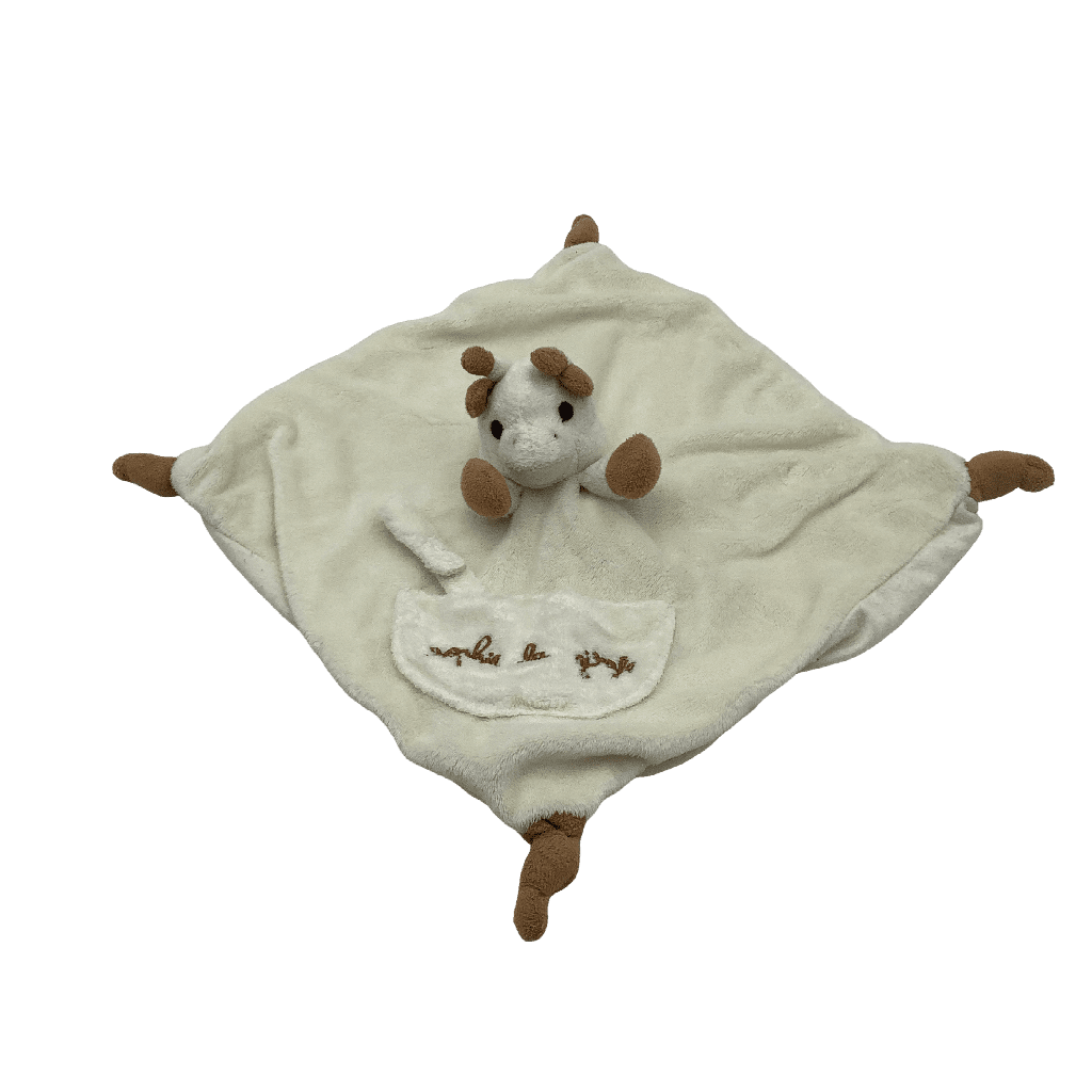 Doudou plat avec attache sucette Sophie la Girafe - KIDIBAM