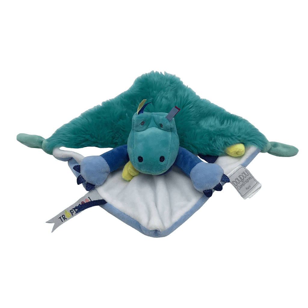 Doudou plat Crocodile vert Tropi'Cool - KIDIBAM