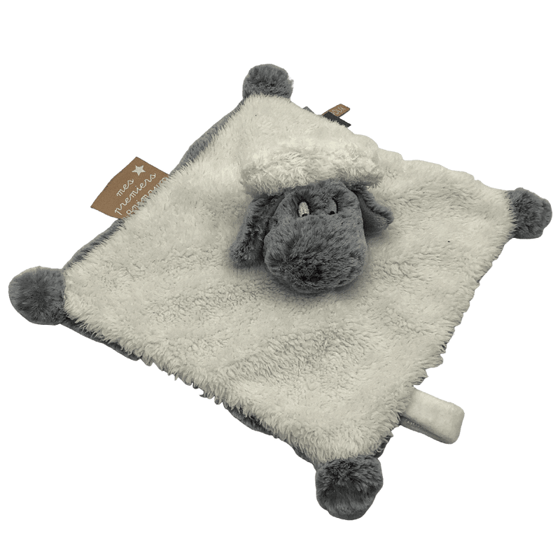Doudou plat mouton gris blanc 22cm - KIDIBAM