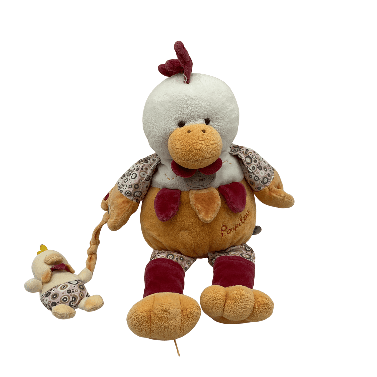 Doudou poule coq Poupilou 32cm - KIDIBAM