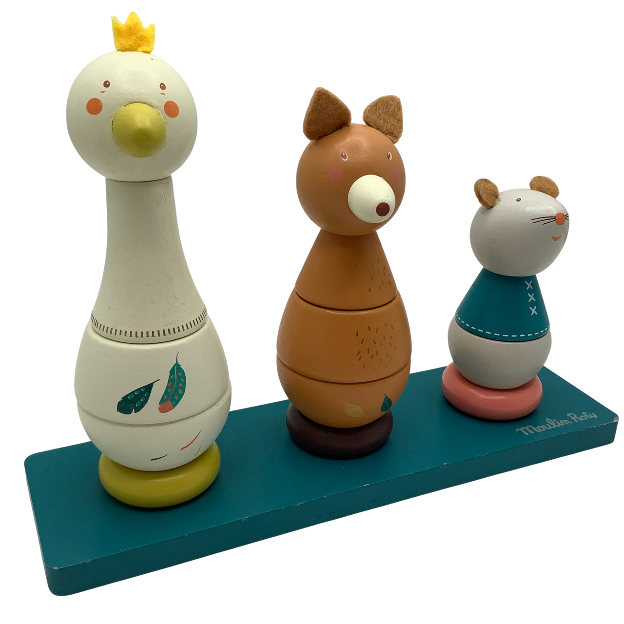 Animaux à empiler en bois