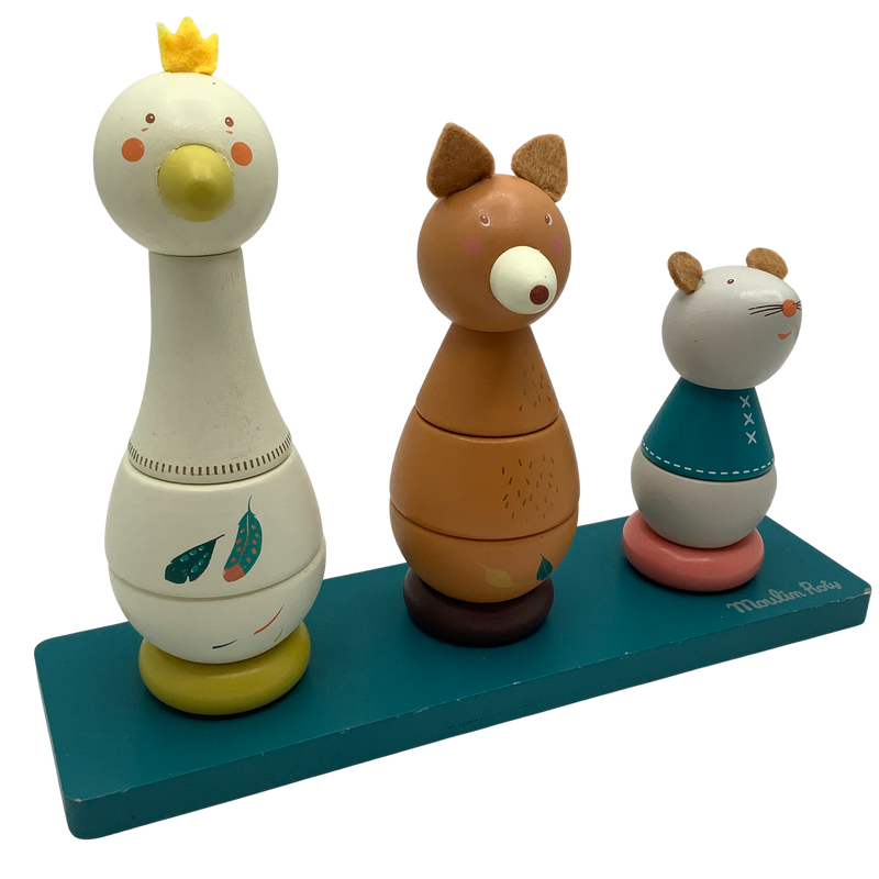 Animaux à empiler en bois