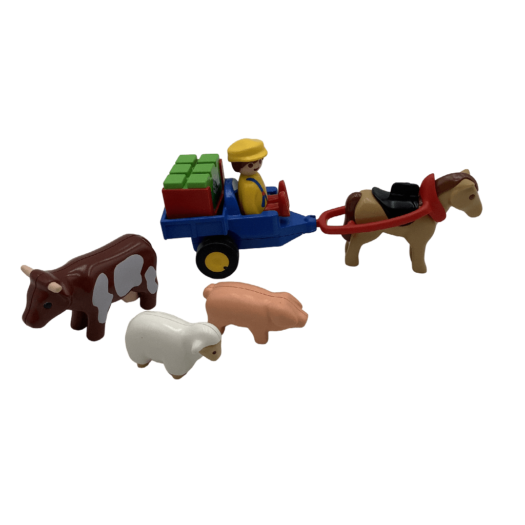 Fermier avec Tracteur et Remorque Playmobil 1.2.3 - KIDIBAM