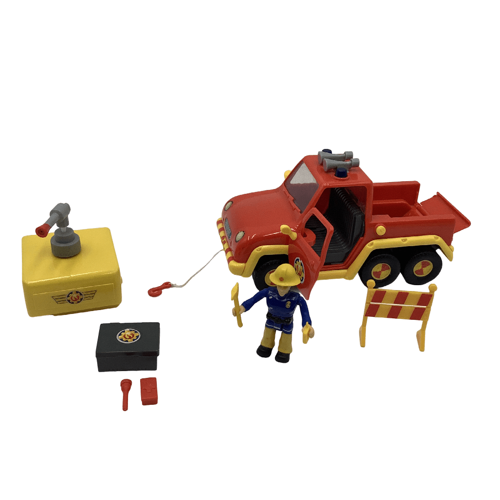 Figurine Sam le Pompier avec voiture lanceur d'eau - KIDIBAM