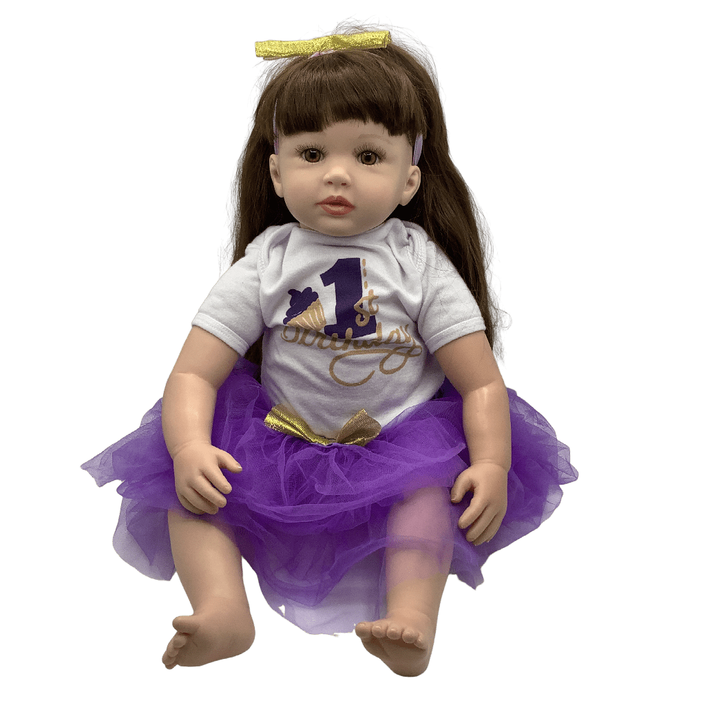 Grande poupée robe violette 60cm - KIDIBAM