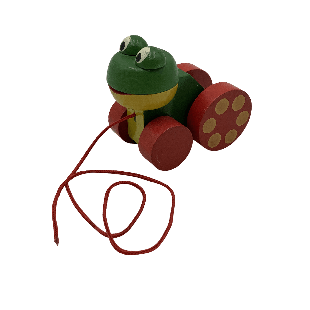 Grenouille en bois à tirer 10cm - KIDIBAM