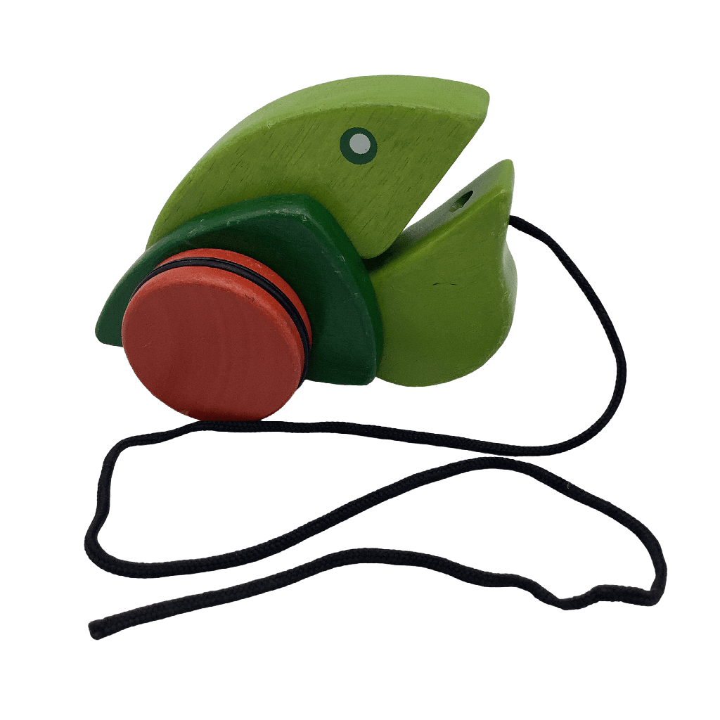 Grenouille en bois à tirer 14cm - KIDIBAM