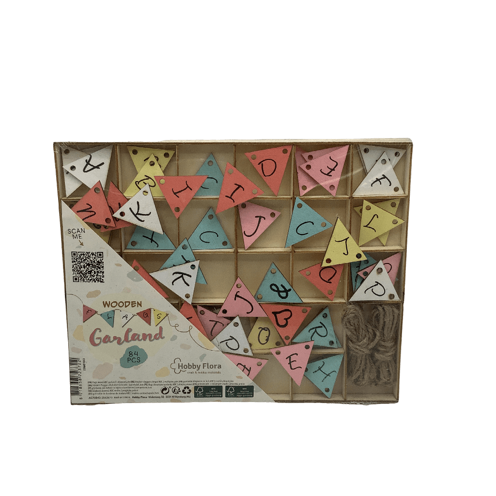 Guirlande en bois Alphabet 84 pièces - KIDIBAM