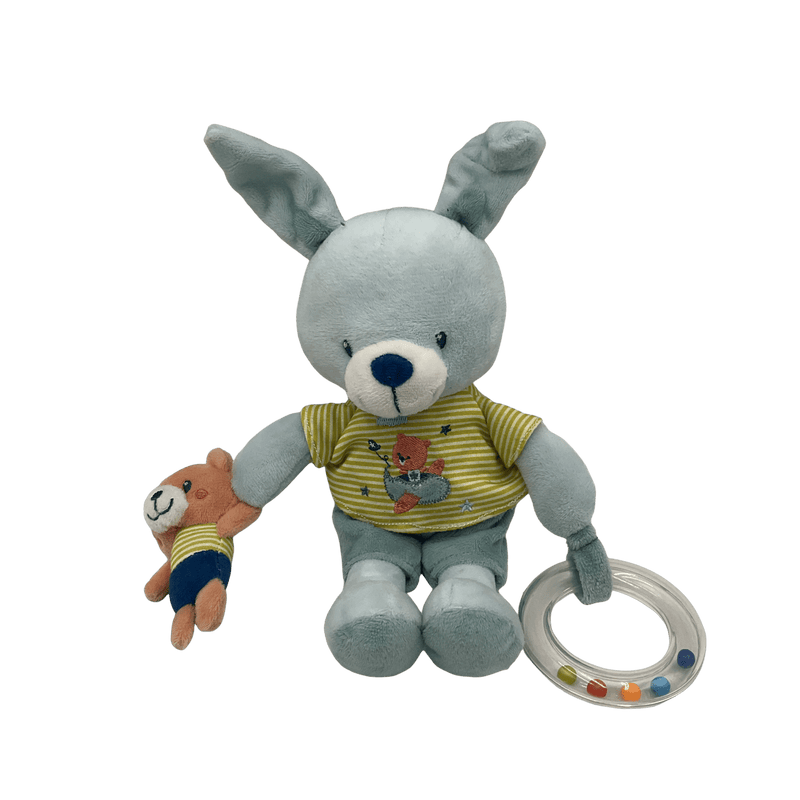 Hochet Peluche Petit Ours Bleu - KIDIBAM