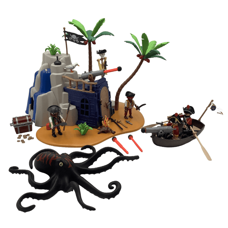 Île de Pirates avec cachette au trésor et pieuvre géante - KIDIBAM
